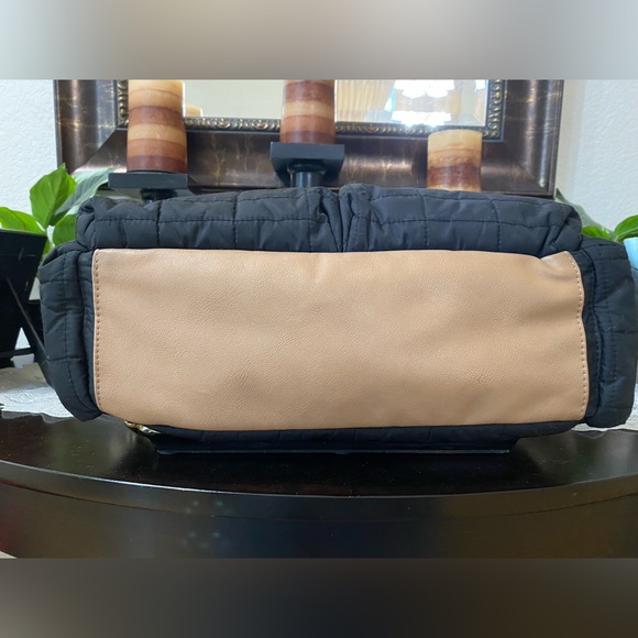 Maman New York Black Quilted Tote Baby Bag with Tan Straps - Picture 8 of 14